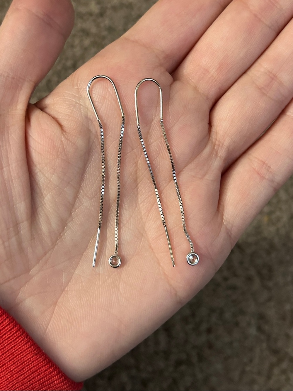 Love Culture long silver double sided drop earrings